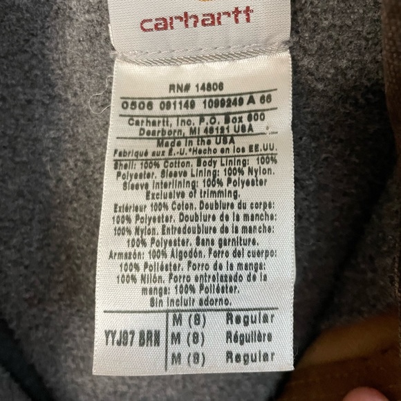 VINTAGE 1990s Carhartt Detroit Collared Fleece Line Jacket MADE IN USA J97 Y8 - Picture 3 of 9